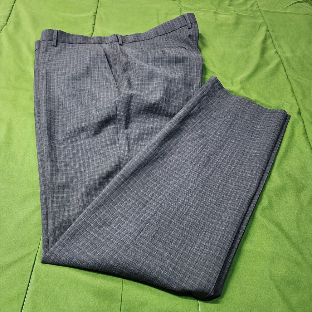 Hugo Boss Flat Front 100% Viscose Men's Dress Pants Gray Size 38R